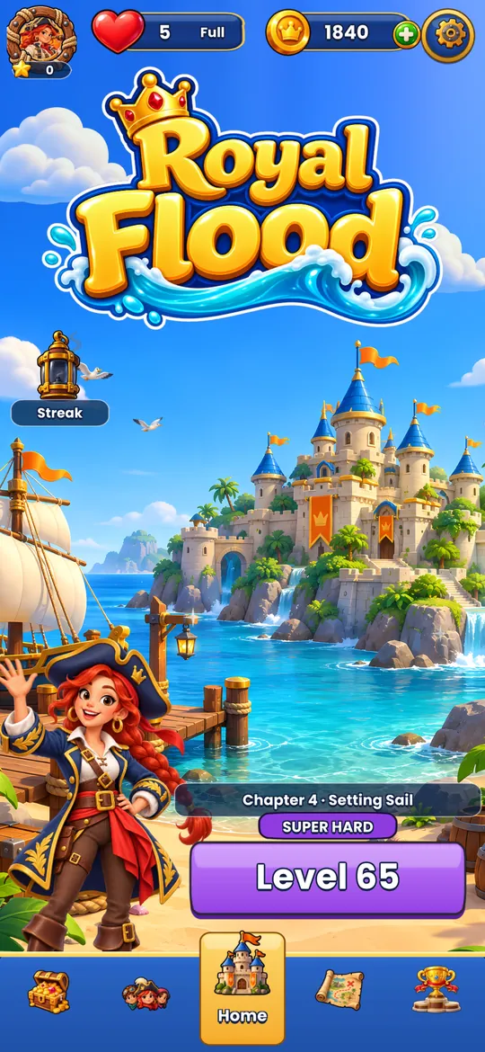 Home screen with Captain Maya